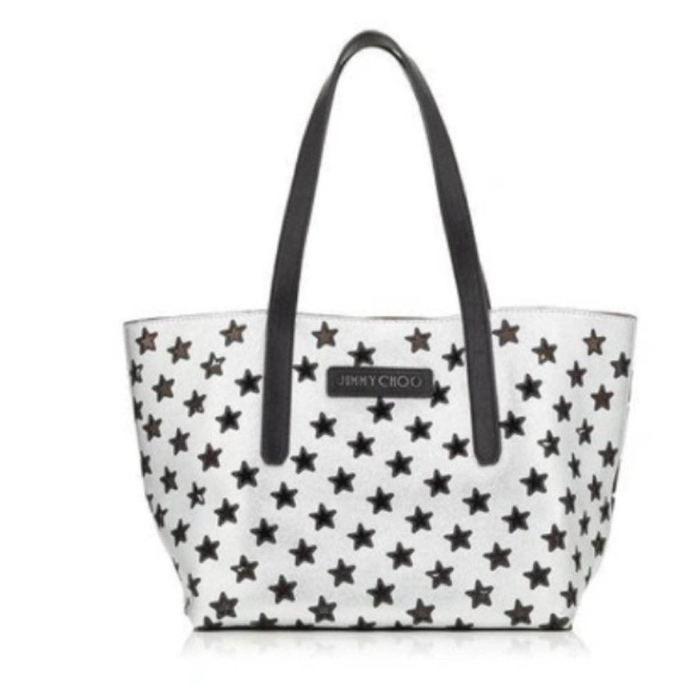 Jimmy choo SOFIA/M NAPPA LEATHER TOTE BAG WITH PERFORATED STARS (NEW)